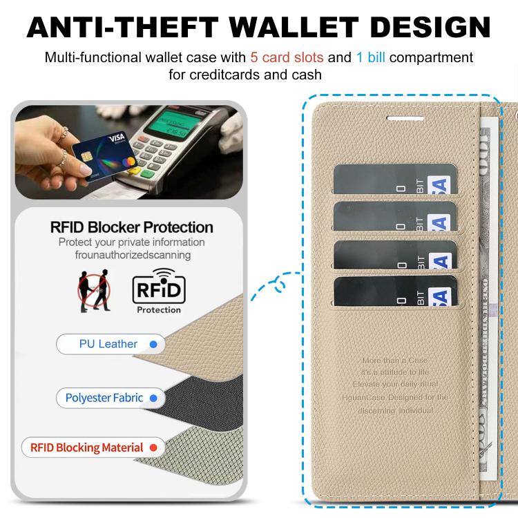 For Galaxy Z Fold7 Retro Litchi Texture Vegan Leather Magnetic Wallet Phone Case with Wrist Strap
