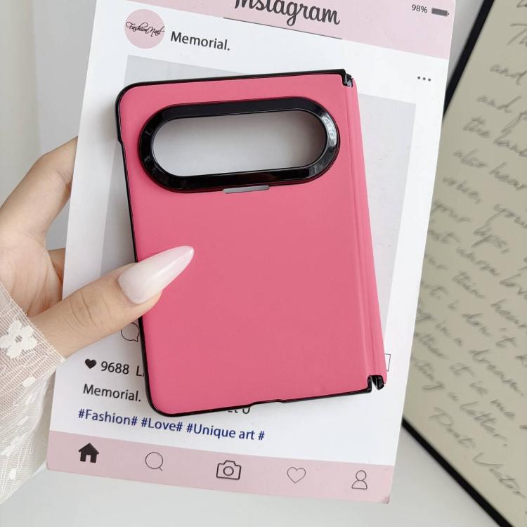 For Huawei Pura X Max Integrated Magnetic Axis Solid Color Leather Texture Phone Case