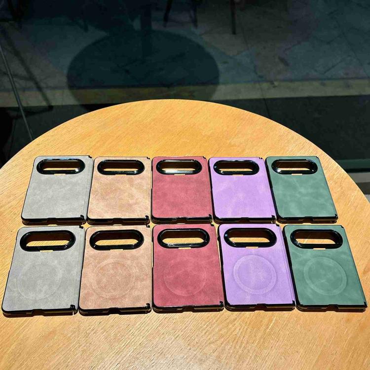 For Huawei Pura X Max Vegan Leather Axis Magnetic Shockproof Phone Case