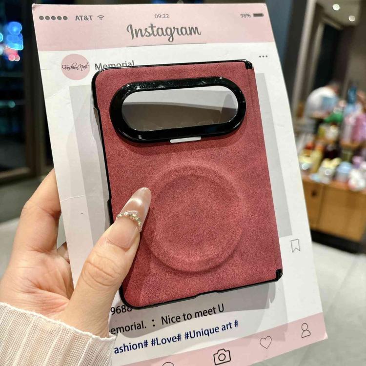 For Huawei Pura X Max Vegan Leather Axis Magnetic Shockproof Phone Case