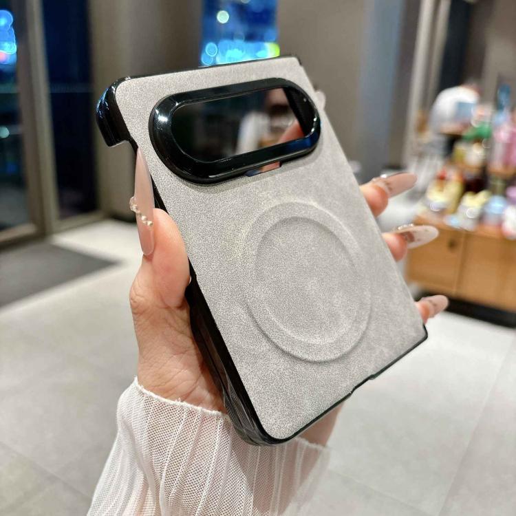 For Huawei Pura X Max Vegan Leather Axis Magnetic Shockproof Phone Case