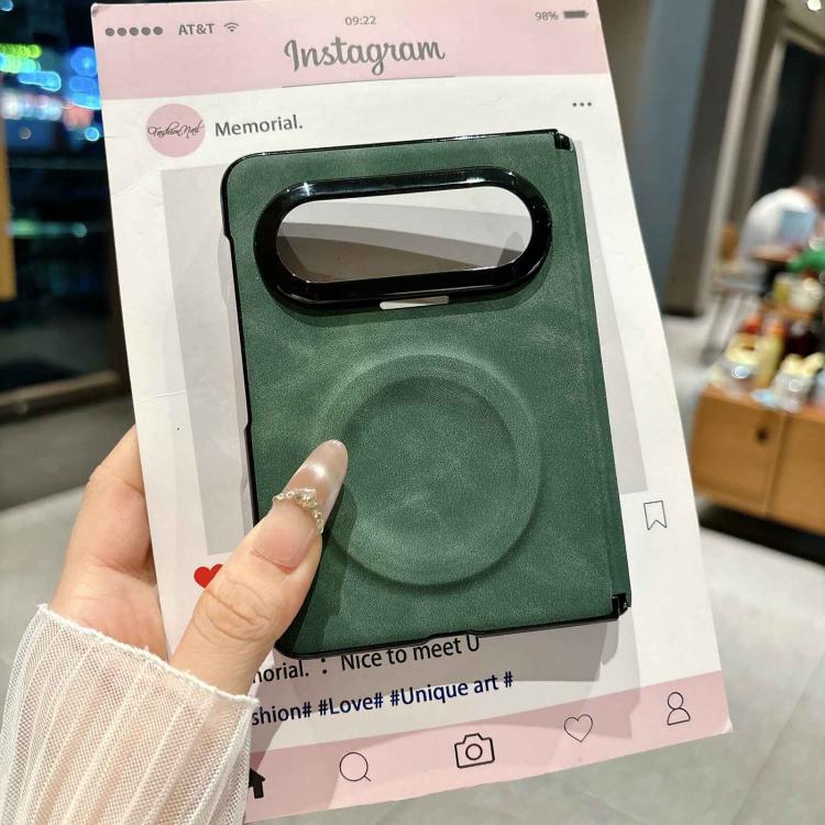 For Huawei Pura X Max Vegan Leather Axis Magnetic Shockproof Phone Case