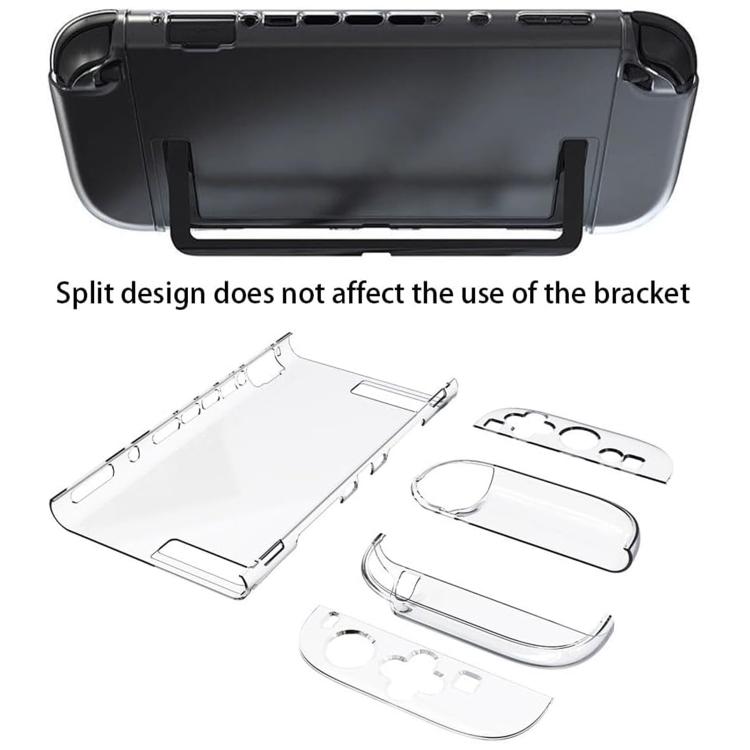 For Nintendo Switch 2 XDcase Separable PC Crystal Case & Tempered Glass Film & Joystick Caps Set - Transparent