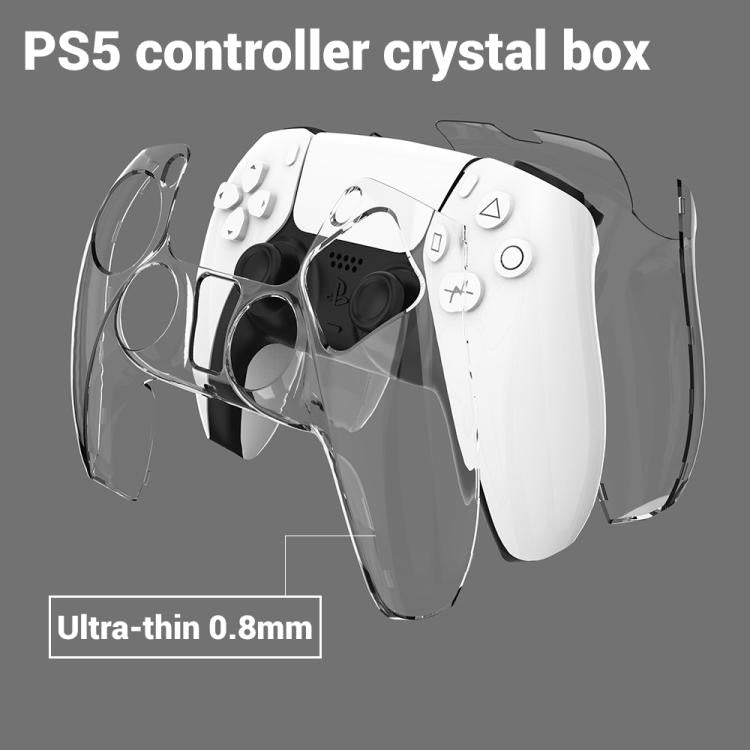 For Sony PS5 XDcase 2pcs Game Controller Split Crystal PC Protective Case - Transparent Black