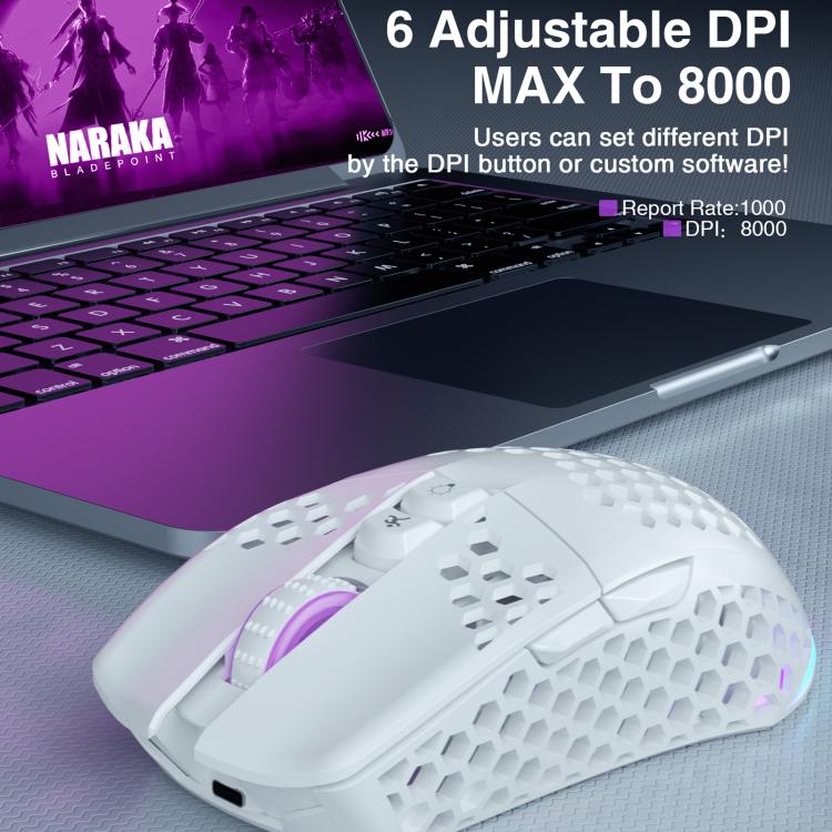 SOLAKAKA SM600 Hollowed Out RGB Tri-mode Wireless Gaming Mouse