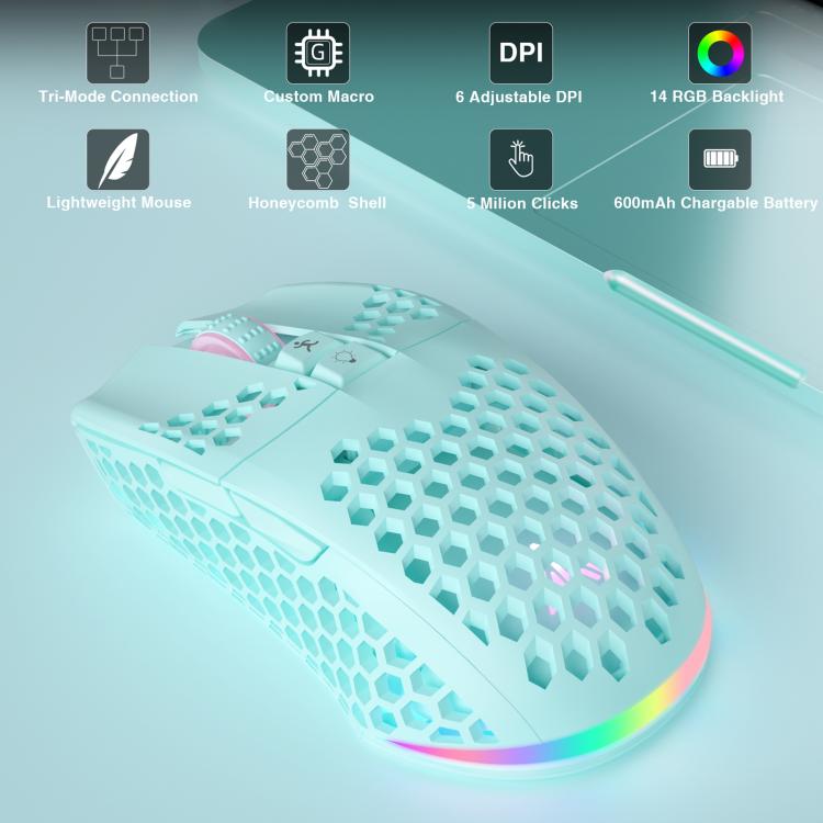 SOLAKAKA SM600 Hollowed Out RGB Tri-mode Wireless Gaming Mouse