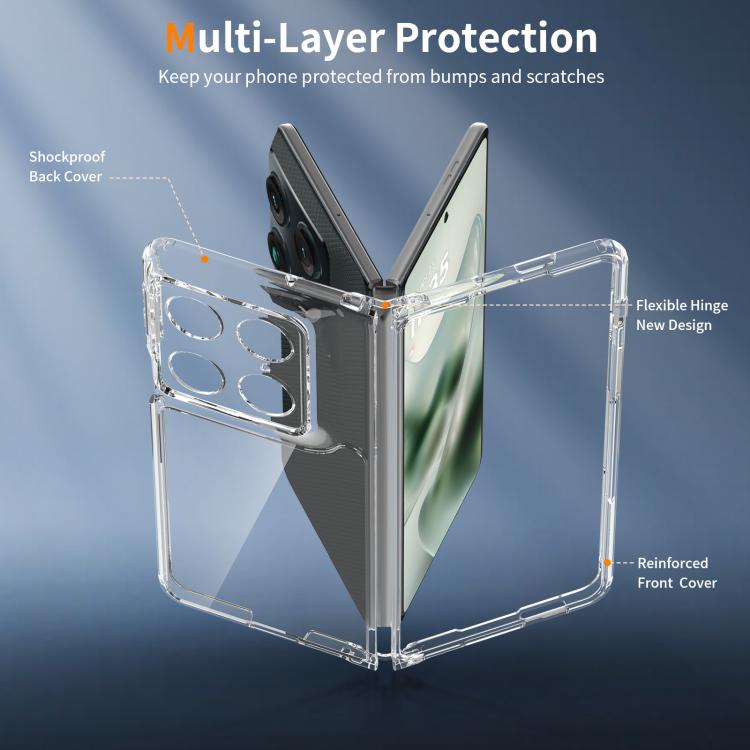 For Motorola Razr Fold 5G Scratchproof Acrylic TPU Phone Case - Transparent