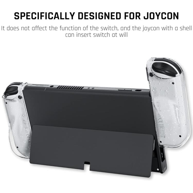 For Nintendo Switch / Switch OLED Joy-Con XDcase 1 Pair Crystal PC Protective Case & Joystick Caps Set - Transparent