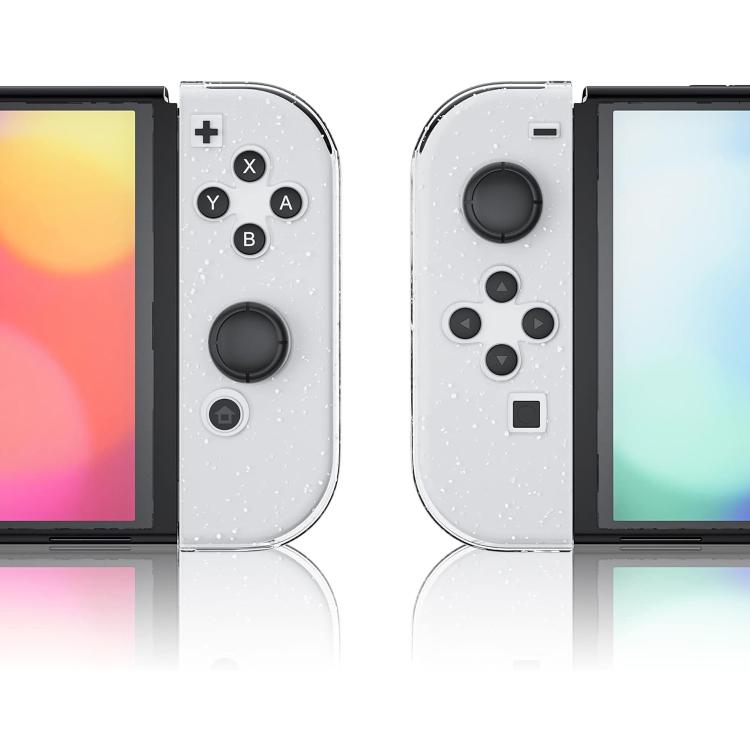For Nintendo Switch / Switch OLED Joy-Con XDcase 1 Pair Crystal PC Protective Case & Joystick Caps Set - Transparent