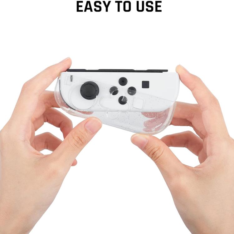 For Nintendo Switch / Switch OLED Joy-Con XDcase 1 Pair Crystal PC Protective Case & Joystick Caps Set - Transparent