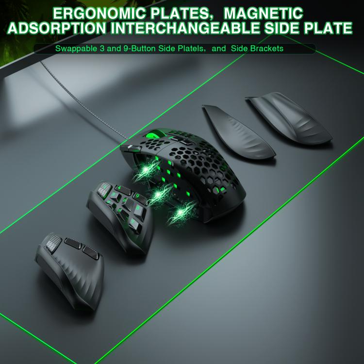 SOLAKAKA SM809 Honeycomb RGB Wired MMO Mouse