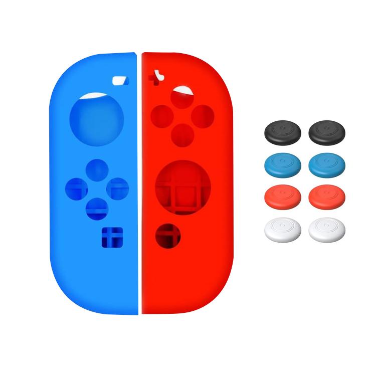 For Nintendo Switch / Switch OLED Joy-Con XDcase 1 Pair Soft Silicone Protective Case & Joystick Caps Set
