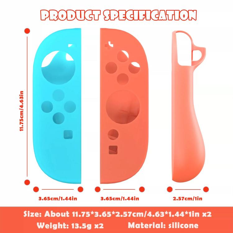 For Nintendo Switch / Switch OLED Joy-Con XDcase 1 Pair Soft Silicone Protective Case & Joystick Caps Set