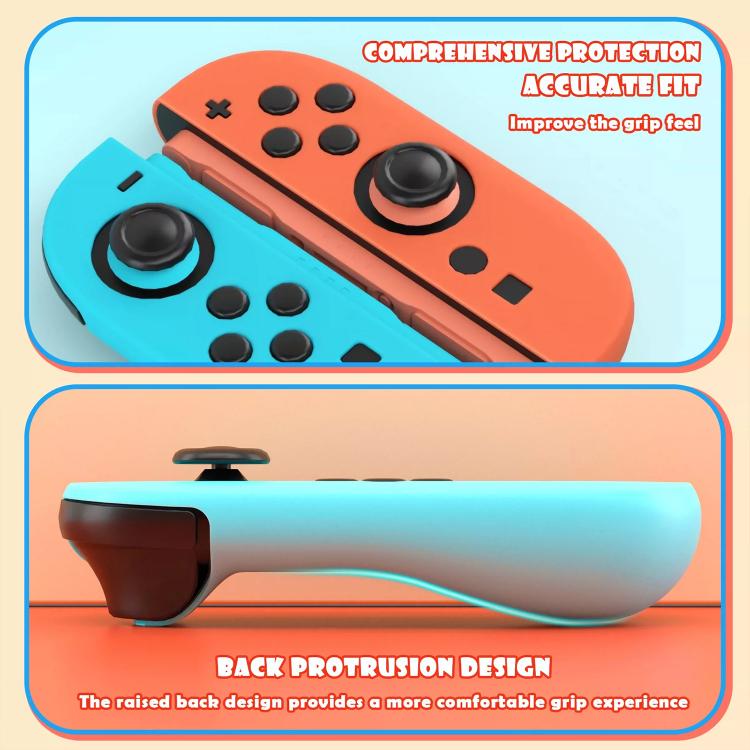 For Nintendo Switch / Switch OLED Joy-Con XDcase 1 Pair Soft Silicone Protective Case & Joystick Caps Set
