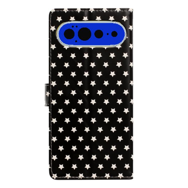 For Google Pixel 11 Pro Star Pattern Magnetic Buckle Vegan Leather Phone Case with Wrist Strap