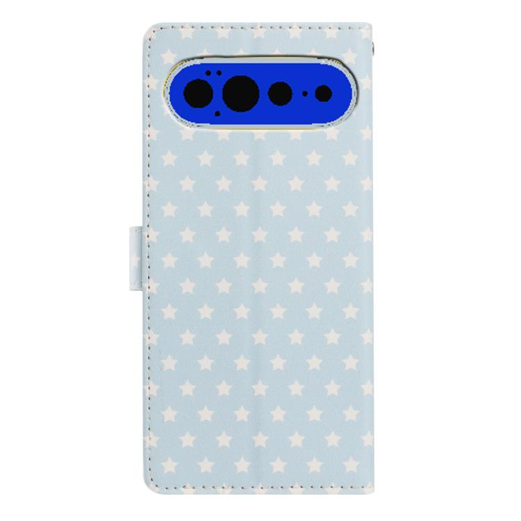 For Google Pixel 11 Pro Star Pattern Magnetic Buckle Vegan Leather Phone Case with Wrist Strap