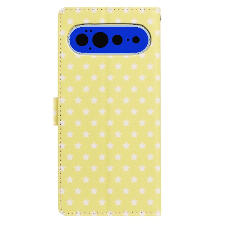 For Google Pixel 11 Pro Star Pattern Magnetic Buckle Vegan Leather Phone Case with Wrist Strap