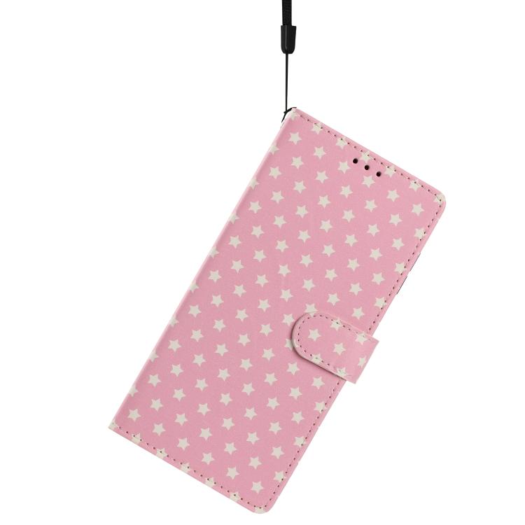 For Google Pixel 9 Pro / 10 Pro Star Pattern Magnetic Buckle Vegan Leather Phone Case with Wrist Strap
