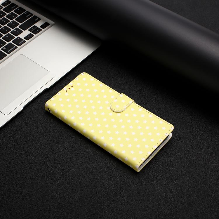 For Google Pixel 7a Star Pattern Magnetic Buckle Vegan Leather Phone Case with Wrist Strap