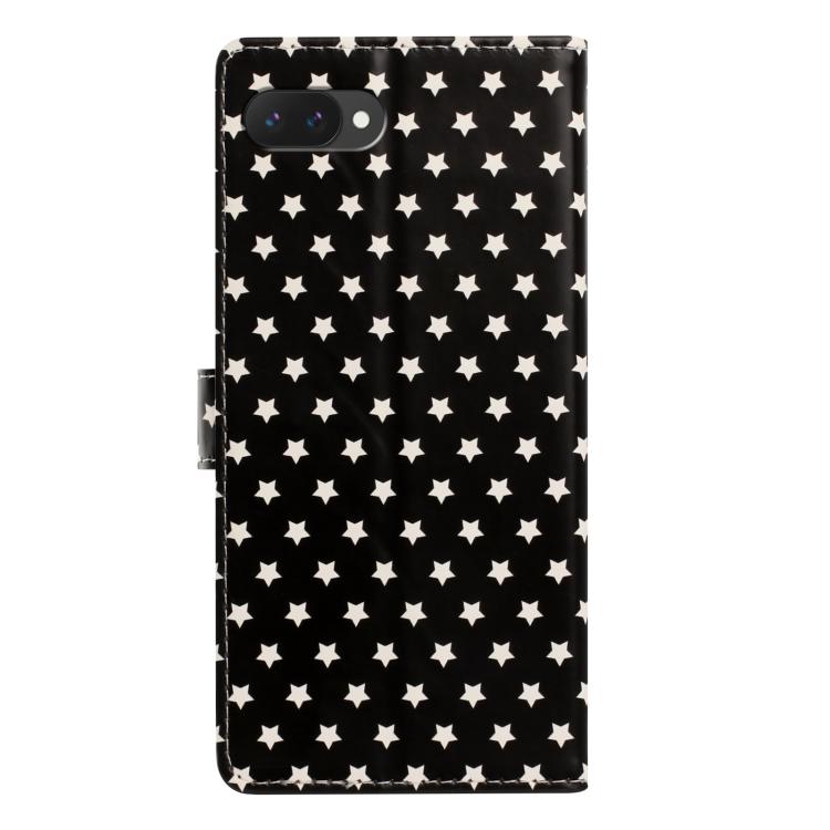 For Google Pixel 9a Star Pattern Magnetic Buckle Vegan Leather Phone Case with Wrist Strap