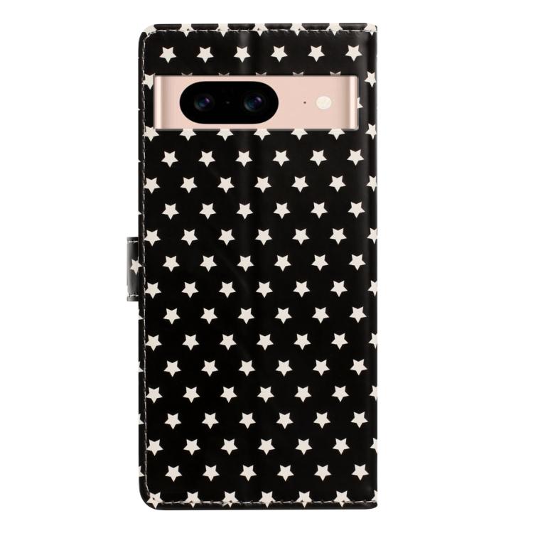 For Google Pixel 8a Star Pattern Magnetic Buckle Vegan Leather Phone Case with Wrist Strap