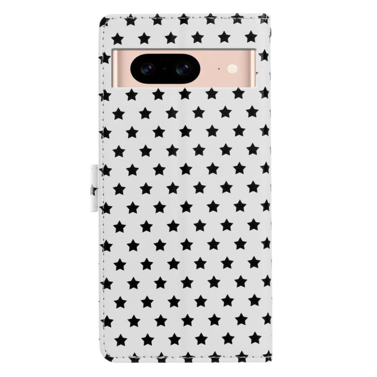 For Google Pixel 8a Star Pattern Magnetic Buckle Vegan Leather Phone Case with Wrist Strap
