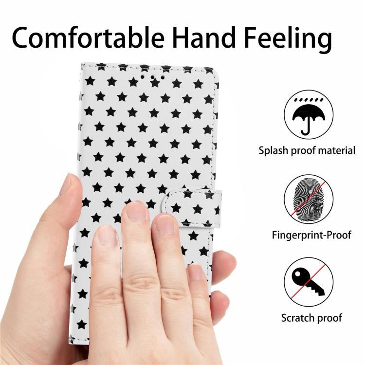 For Google Pixel 8a Star Pattern Magnetic Buckle Vegan Leather Phone Case with Wrist Strap