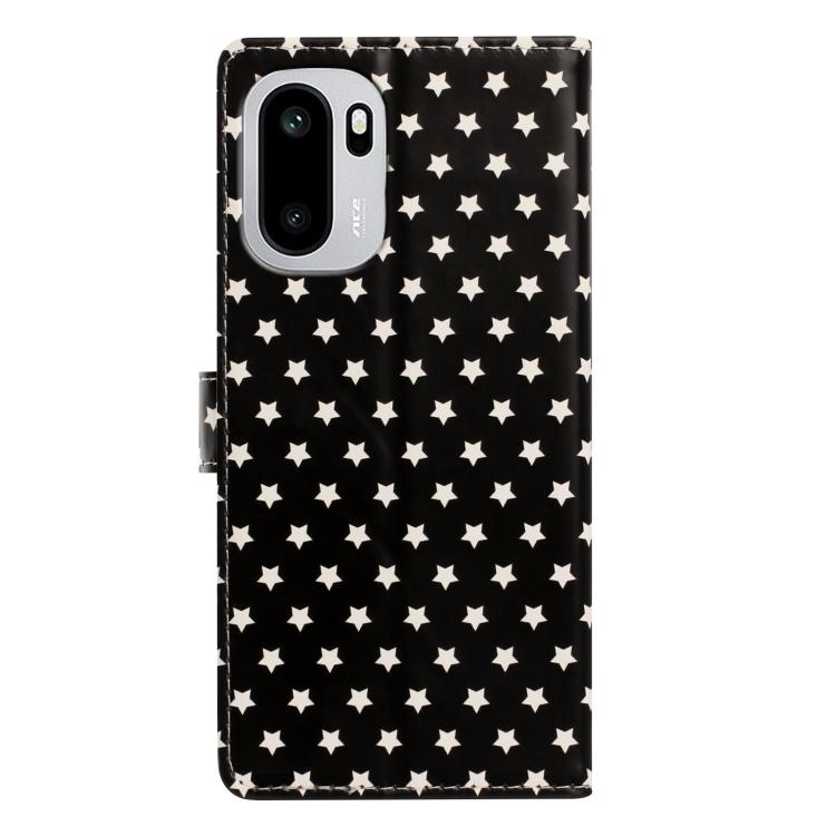 For OnePlus Ace 6 Star Pattern Magnetic Buckle Vegan Leather Phone Case with Wrist Strap