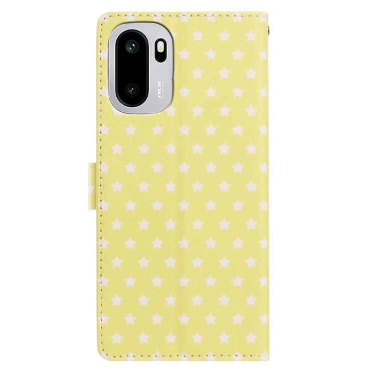 For OnePlus Ace 6 Star Pattern Magnetic Buckle Vegan Leather Phone Case with Wrist Strap