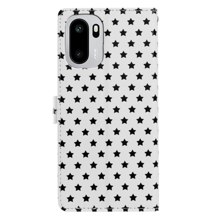 For OnePlus Ace 6 Star Pattern Magnetic Buckle Vegan Leather Phone Case with Wrist Strap