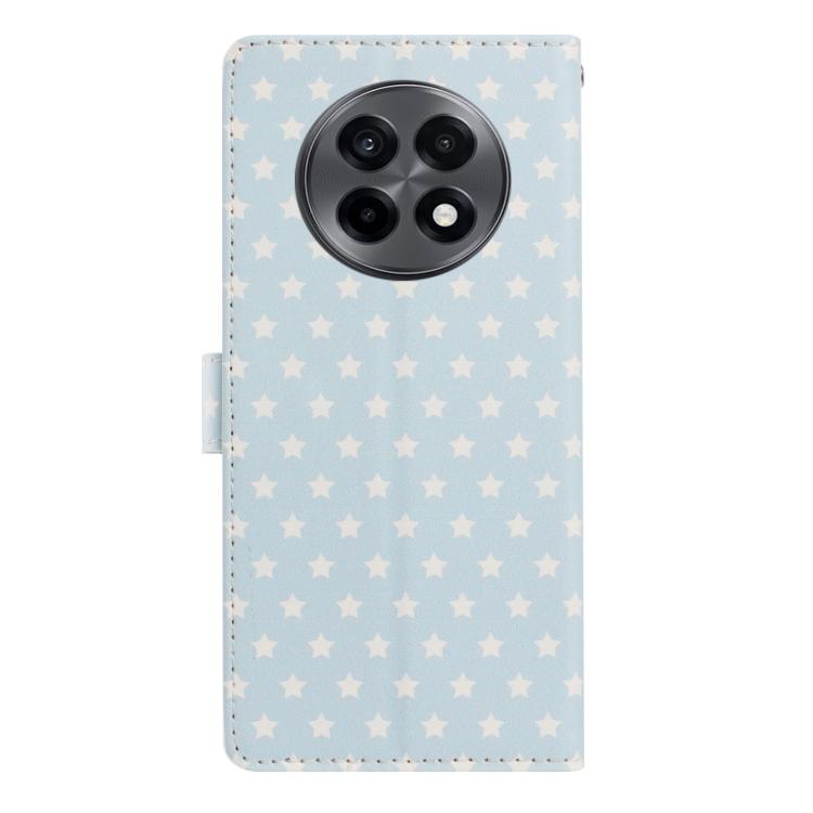 For OnePlus Ace  Star Pattern Magnetic Buckle Vegan Leather Phone Case with Wrist Strap