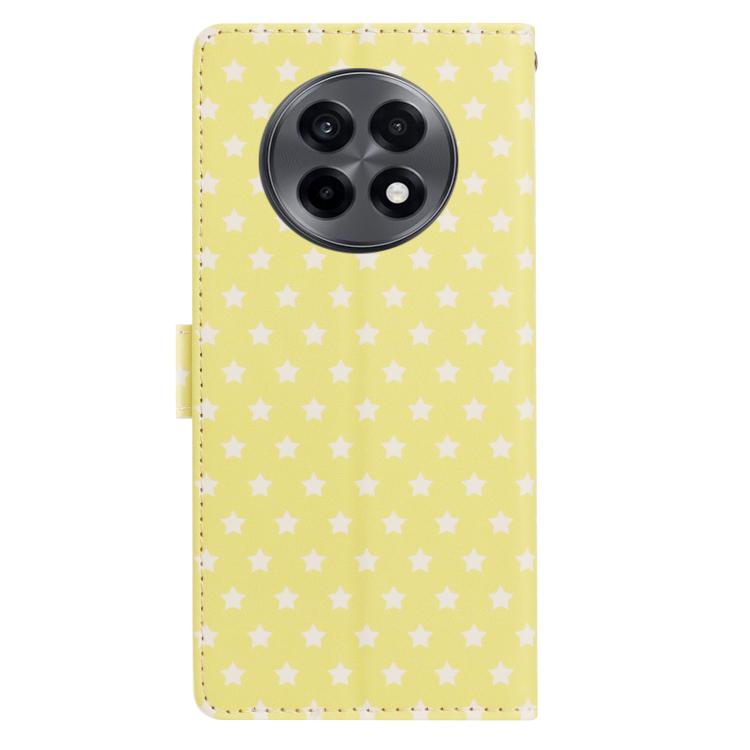 For OnePlus Ace  Star Pattern Magnetic Buckle Vegan Leather Phone Case with Wrist Strap