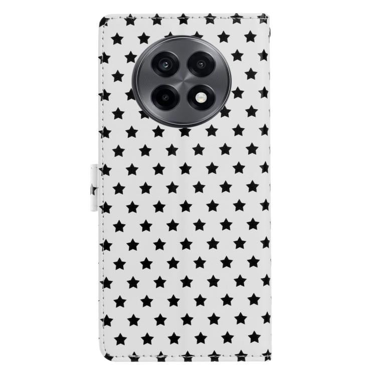 For OnePlus Ace  Star Pattern Magnetic Buckle Vegan Leather Phone Case with Wrist Strap