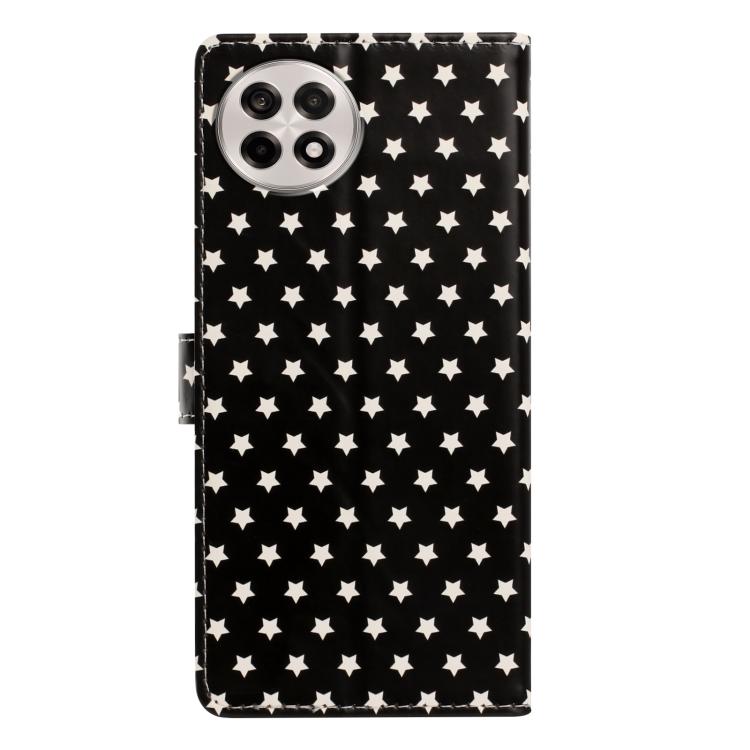 For OnePlus Ace 5 Star Pattern Magnetic Buckle Vegan Leather Phone Case with Wrist Strap