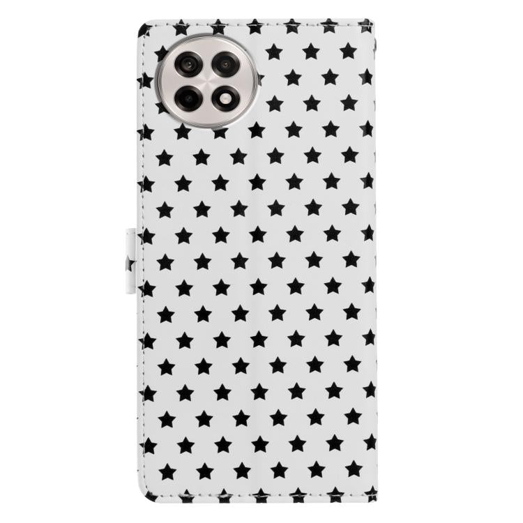 For OnePlus Ace 5 Star Pattern Magnetic Buckle Vegan Leather Phone Case with Wrist Strap