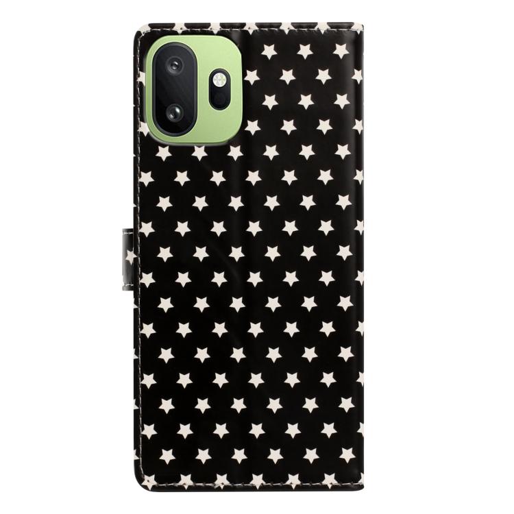 For OnePlus 15T Star Pattern Magnetic Buckle Vegan Leather Phone Case with Wrist Strap