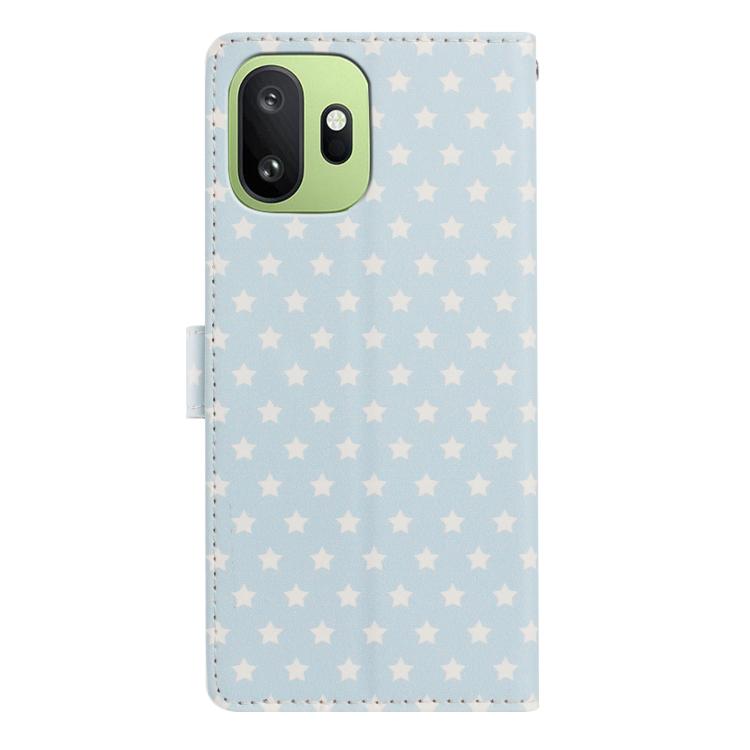 For OnePlus 15T Star Pattern Magnetic Buckle Vegan Leather Phone Case with Wrist Strap
