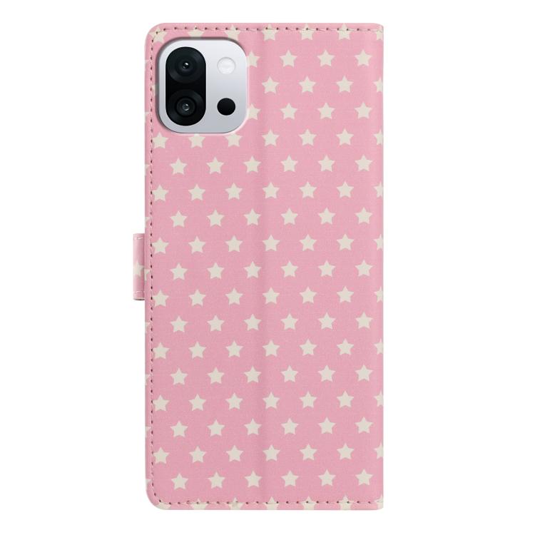 For OnePlus 13T Star Pattern Magnetic Buckle Vegan Leather Phone Case with Wrist Strap