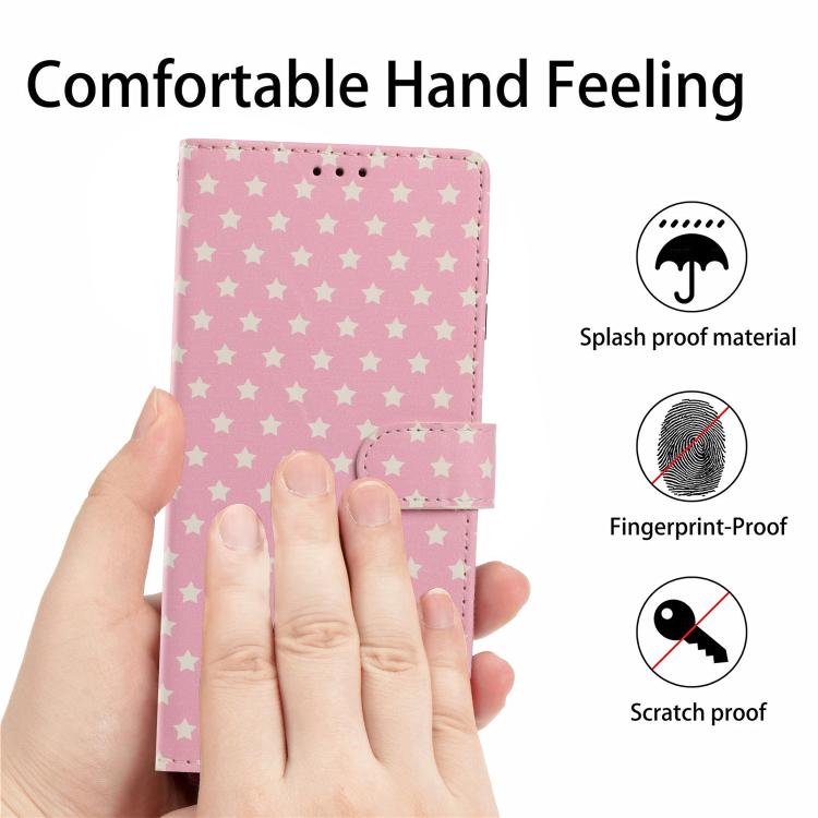 For OnePlus 13T Star Pattern Magnetic Buckle Vegan Leather Phone Case with Wrist Strap