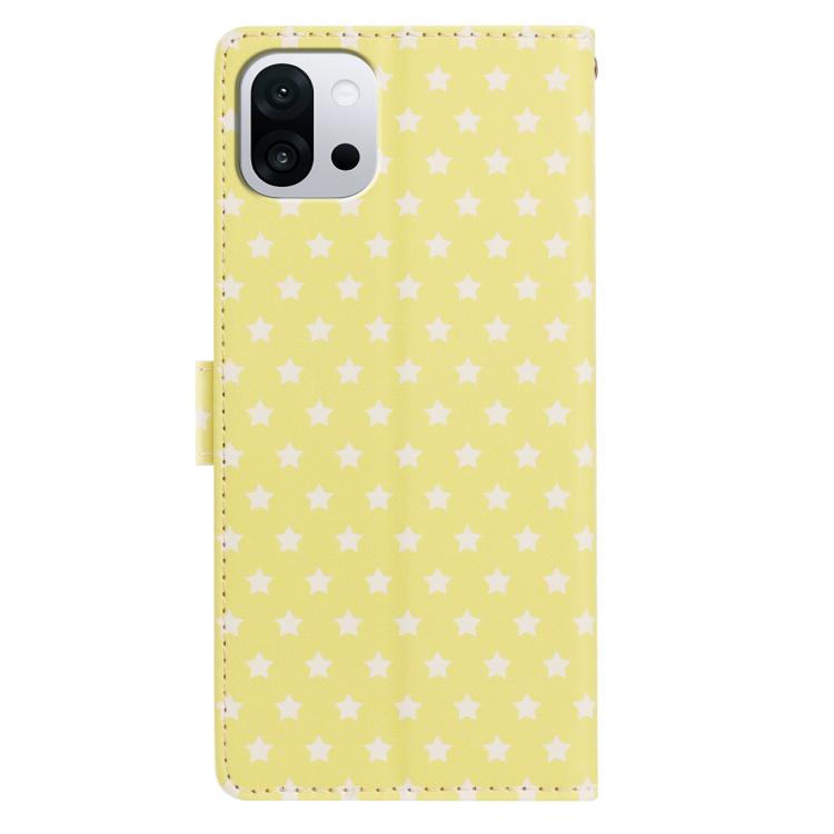 For OnePlus 13T Star Pattern Magnetic Buckle Vegan Leather Phone Case with Wrist Strap