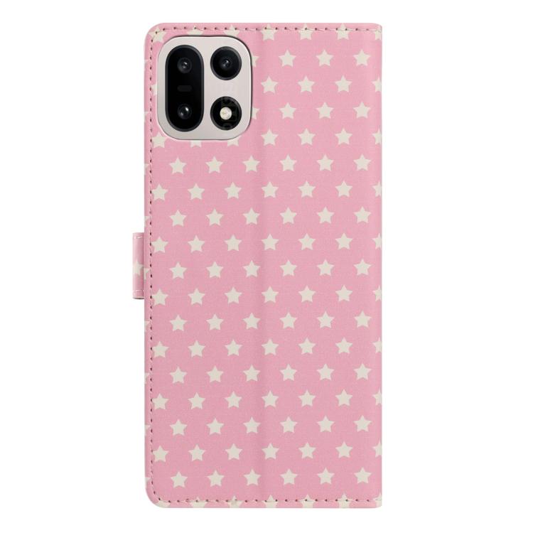 For OnePlus 13 Star Pattern Magnetic Buckle Vegan Leather Phone Case with Wrist Strap