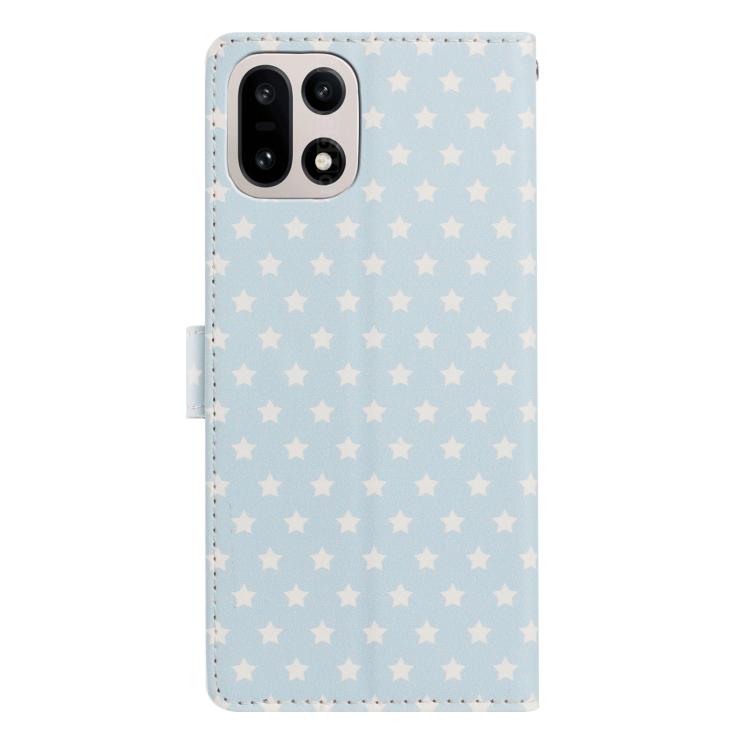 For OnePlus 13 Star Pattern Magnetic Buckle Vegan Leather Phone Case with Wrist Strap