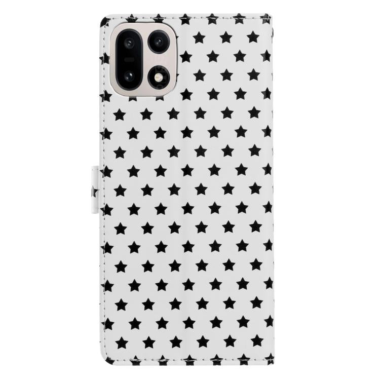For OnePlus 13 Star Pattern Magnetic Buckle Vegan Leather Phone Case with Wrist Strap