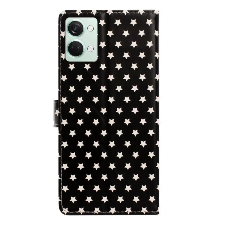 For OnePlus Nord3 Star Pattern Magnetic Buckle Vegan Leather Phone Case with Wrist Strap