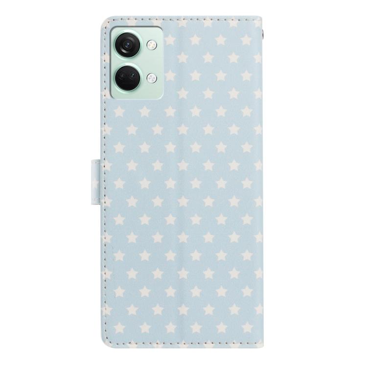 For OnePlus Nord3 Star Pattern Magnetic Buckle Vegan Leather Phone Case with Wrist Strap