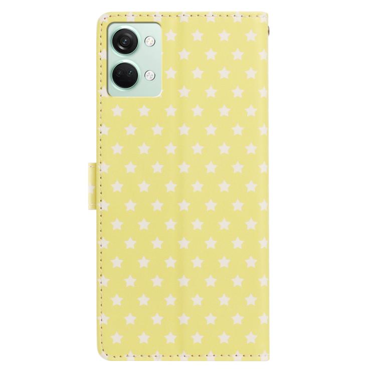 For OnePlus Nord3 Star Pattern Magnetic Buckle Vegan Leather Phone Case with Wrist Strap