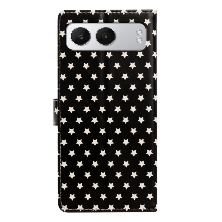 For OnePlus Nord4 Star Pattern Magnetic Buckle Vegan Leather Phone Case with Wrist Strap