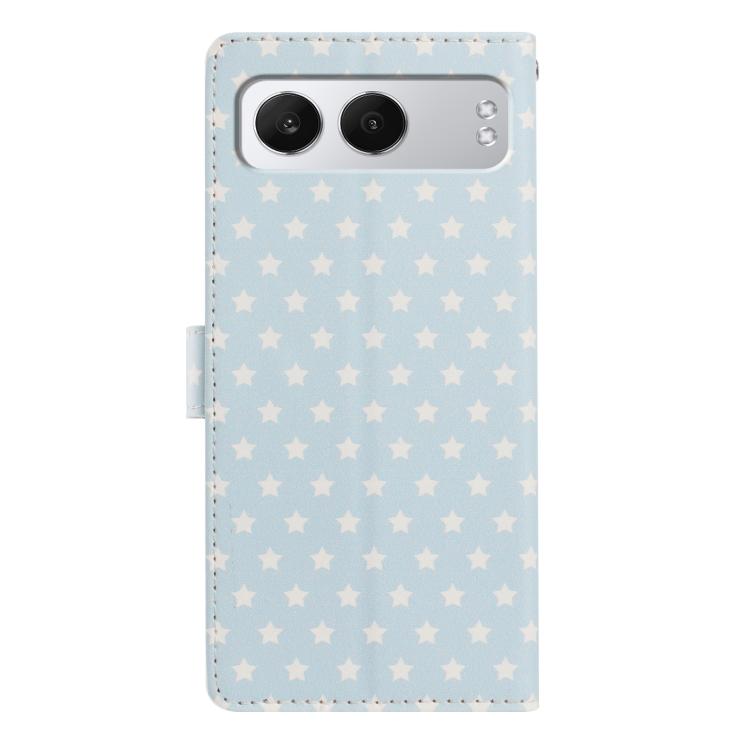 For OnePlus Nord4 Star Pattern Magnetic Buckle Vegan Leather Phone Case with Wrist Strap
