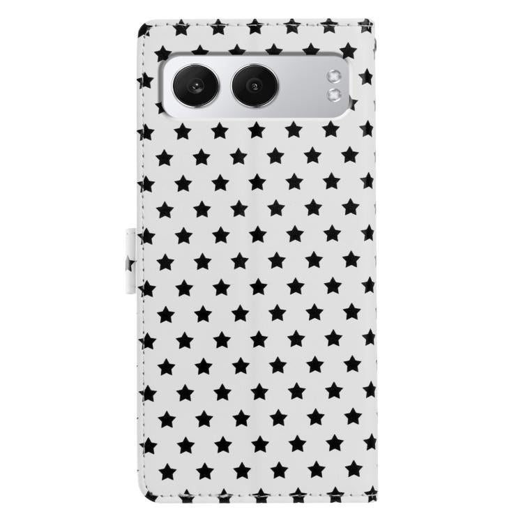 For OnePlus Nord4 Star Pattern Magnetic Buckle Vegan Leather Phone Case with Wrist Strap