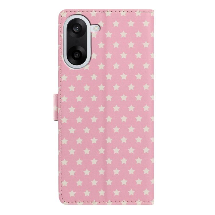 For OnePlus Nord CE5 Star Pattern Magnetic Buckle Vegan Leather Phone Case with Wrist Strap